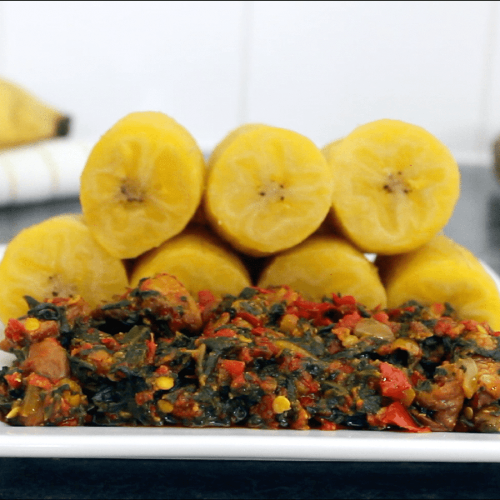 Steamed plantain