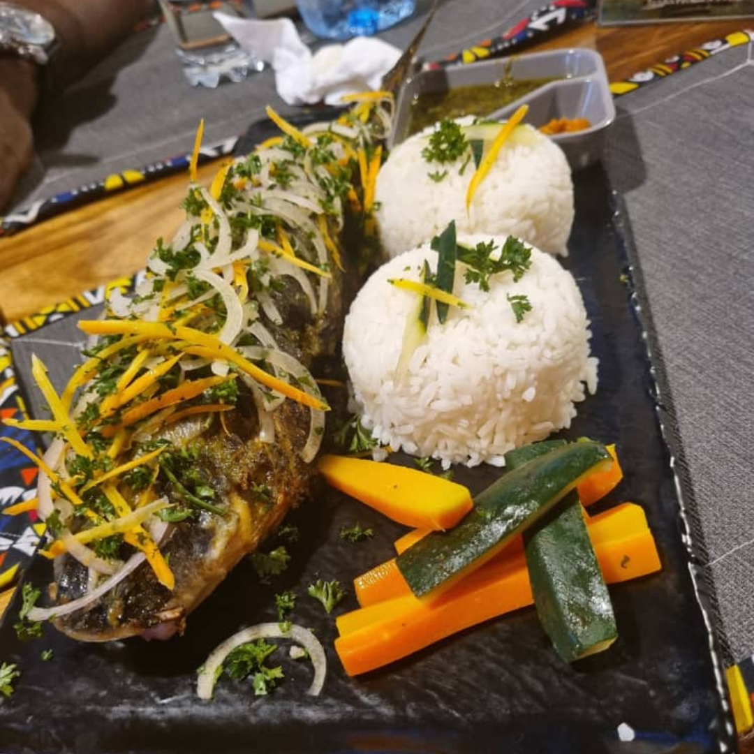 Grilled Fish with Steamed Rice